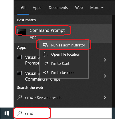 Run cmd in windows